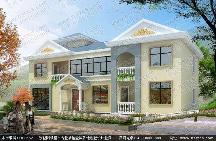 二层带阁楼新农村自建房屋设计图纸别墅设计图纸农村房屋设计图